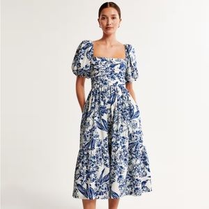 Emerson Poplin Puff Sleeve Midi Dress